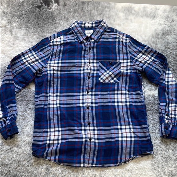 Blue Plaid Men's Shirt - Picture 1 of 11